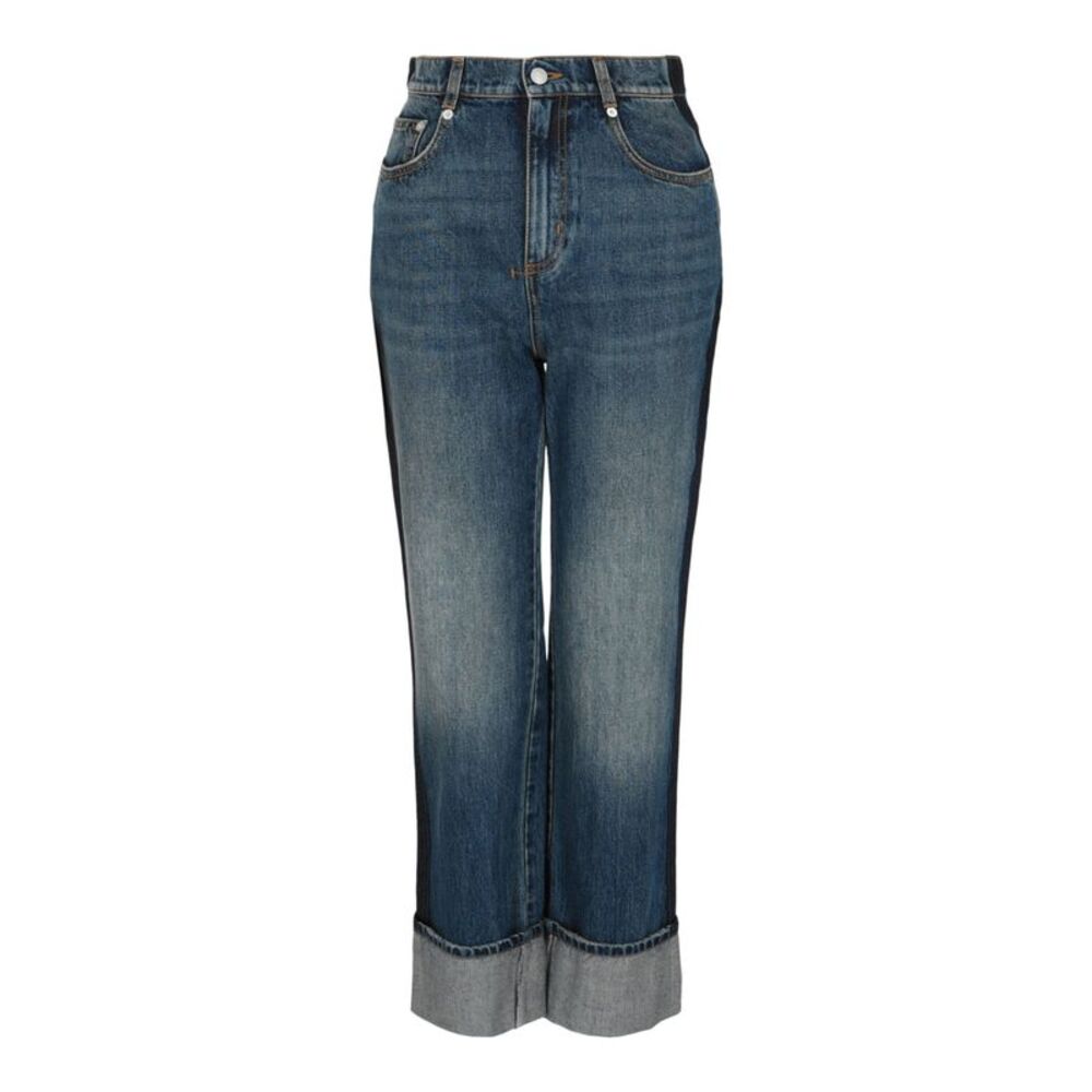 Alexander McQueen Faded Boyfriend Jeans Blue Womens